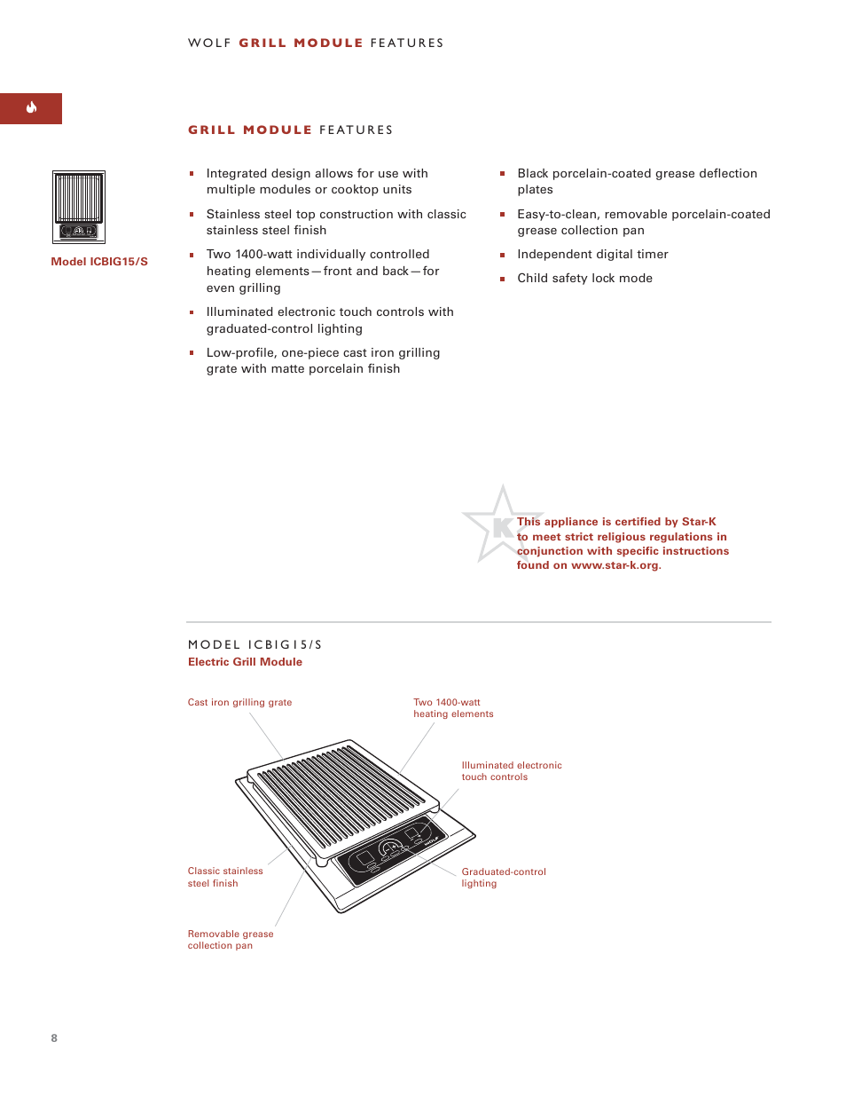 Wolf Grill Module ICBIG15 User Manual | Page 8 / 60