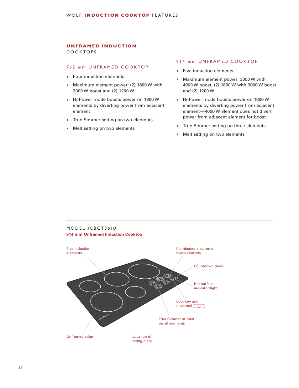 Wolf Induction s ICBCT30IU User Manual | Page 12 / 100