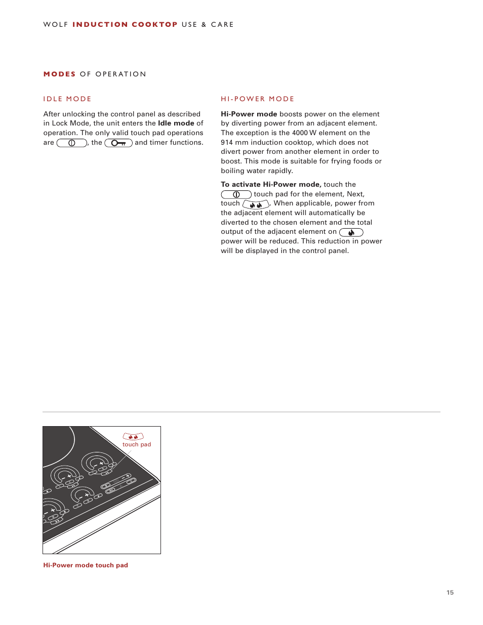 Wolf Induction s ICBCT30IU User Manual | Page 15 / 100