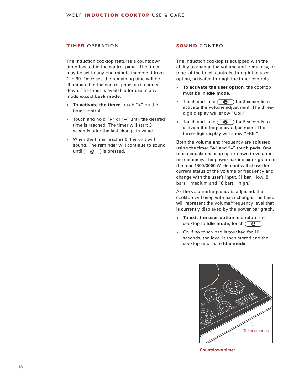 Wolf Induction s ICBCT30IU User Manual | Page 18 / 100