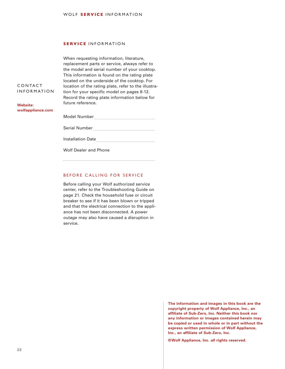Wolf Induction s ICBCT30IU User Manual | Page 22 / 100