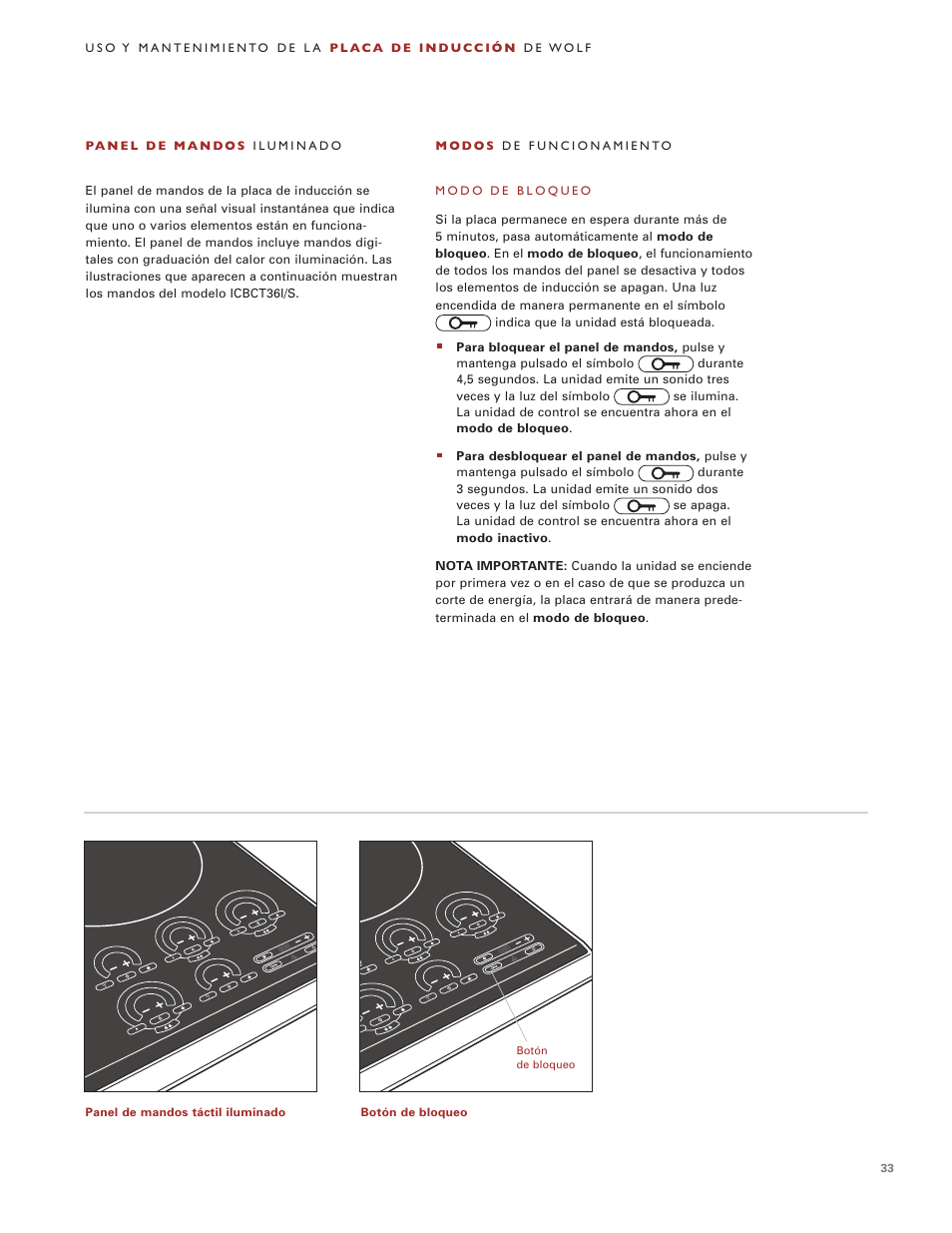 Wolf Induction s ICBCT30IU User Manual | Page 33 / 100