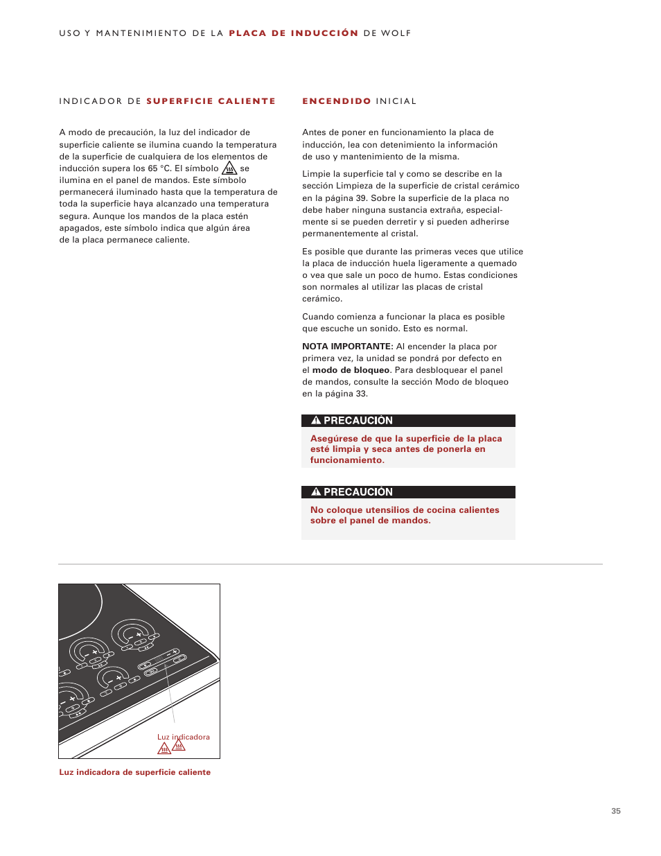 Wolf Induction s ICBCT30IU User Manual | Page 35 / 100