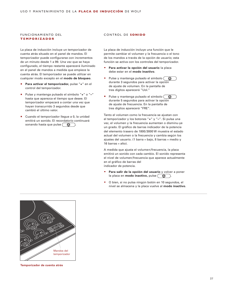 Wolf Induction s ICBCT30IU User Manual | Page 37 / 100