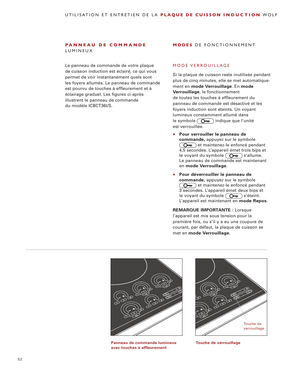 Wolf Induction s ICBCT30IU User Manual | Page 52 / 100