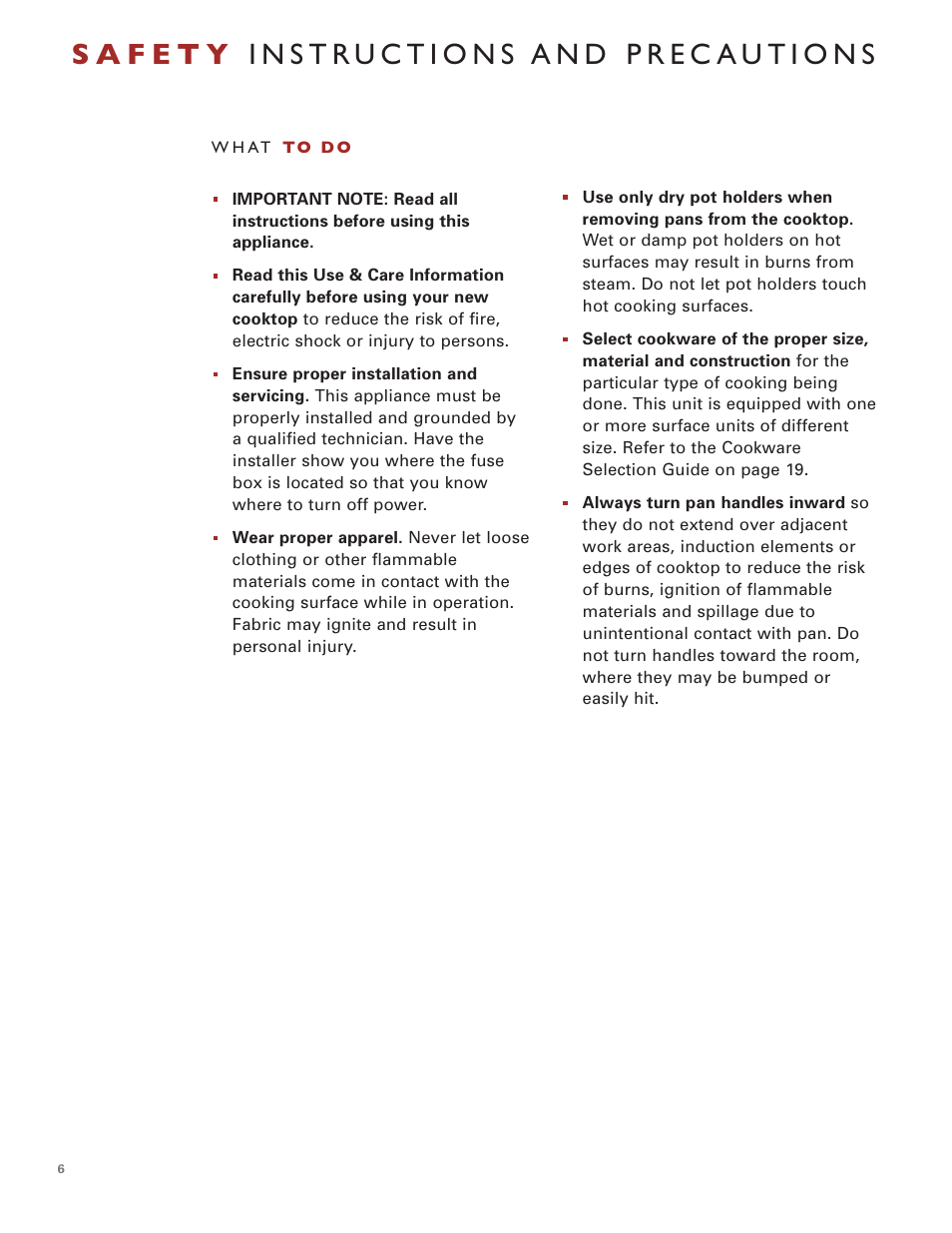 Wolf Induction s ICBCT30IU User Manual | Page 6 / 100