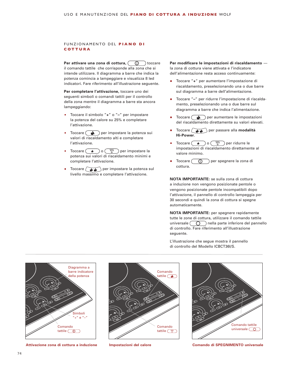 Wolf Induction s ICBCT30IU User Manual | Page 74 / 100