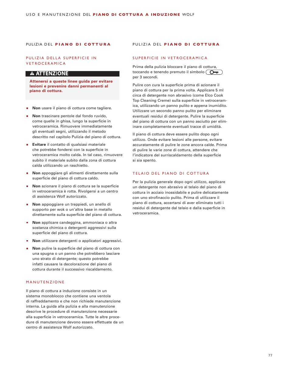 Wolf Induction s ICBCT30IU User Manual | Page 77 / 100