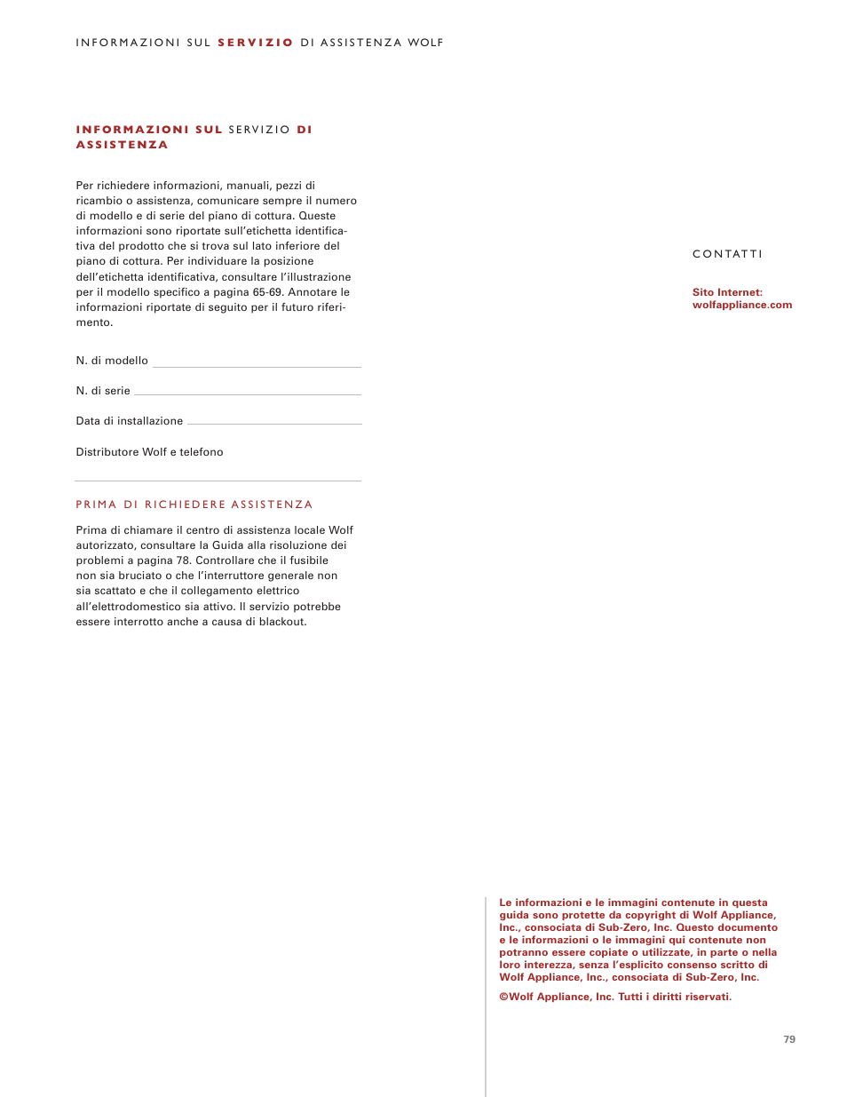 Wolf Induction s ICBCT30IU User Manual | Page 79 / 100