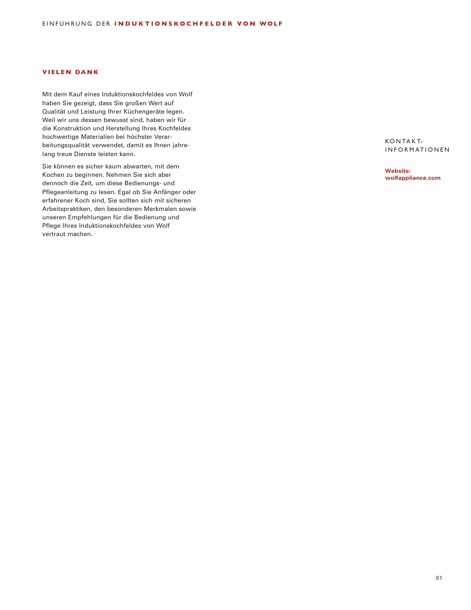 Wolf Induction s ICBCT30IU User Manual | Page 81 / 100