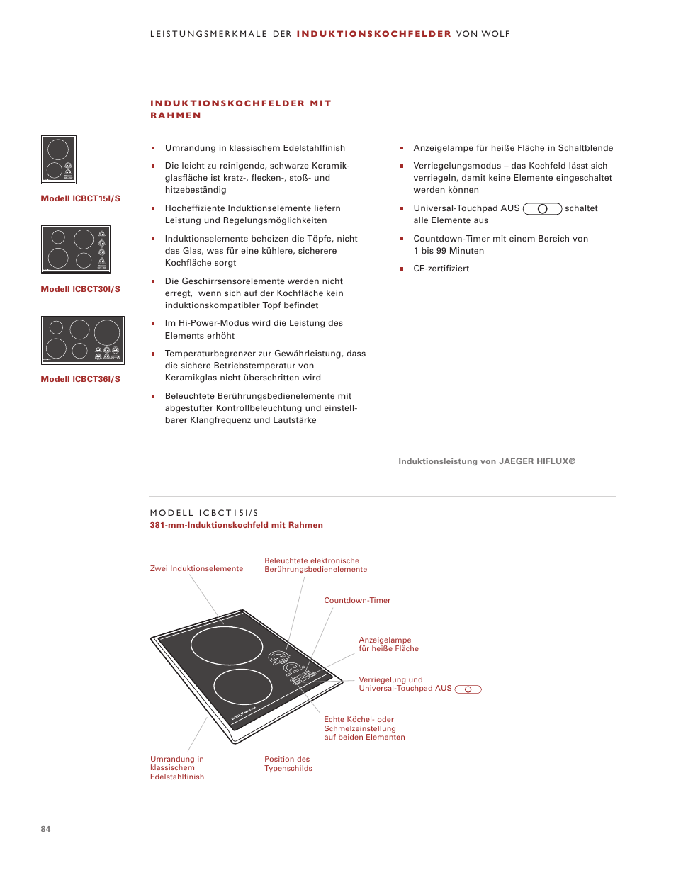 Wolf Induction s ICBCT30IU User Manual | Page 84 / 100