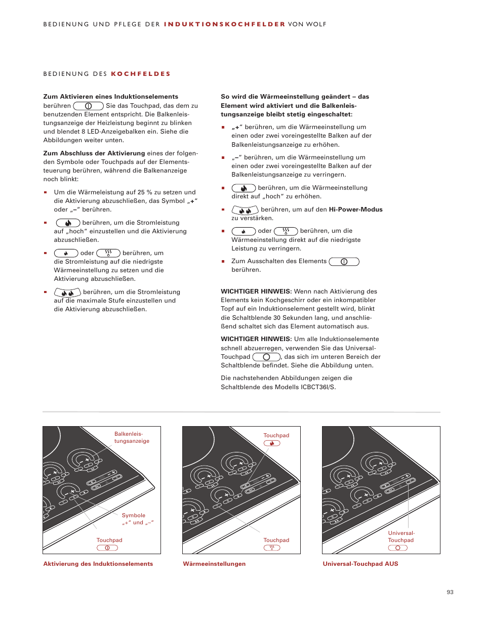 Wolf Induction s ICBCT30IU User Manual | Page 93 / 100