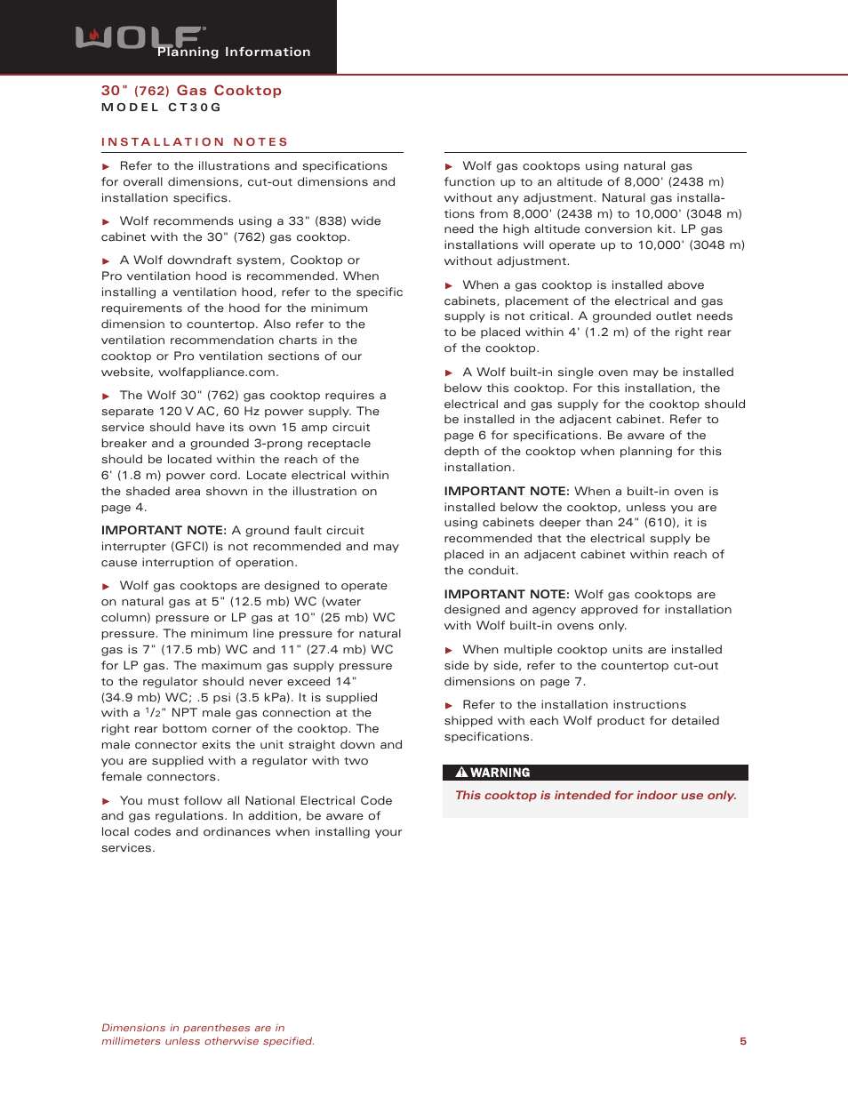 Wolf CT30G User Manual | Page 5 / 7