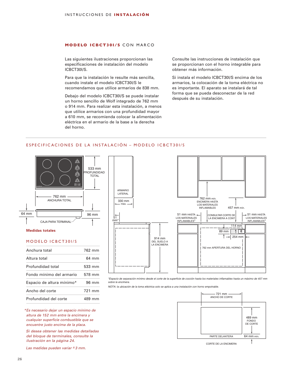 Wolf Induction s ICBCT30I User Manual | Page 26 / 88