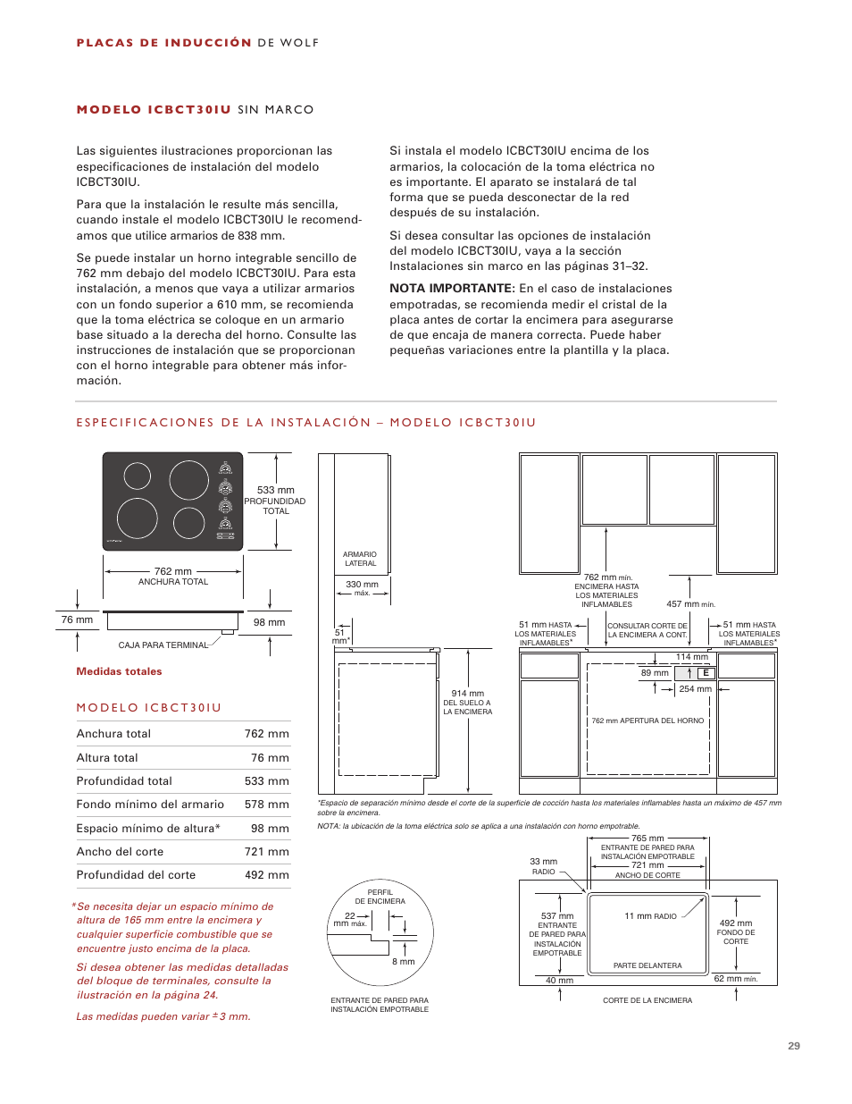 Wolf Induction s ICBCT30I User Manual | Page 29 / 88