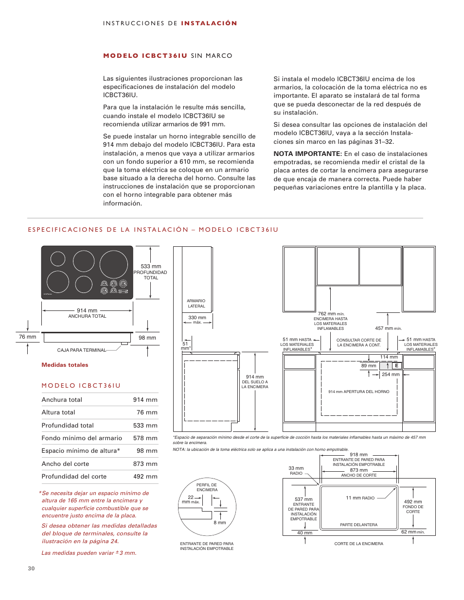 Wolf Induction s ICBCT30I User Manual | Page 30 / 88