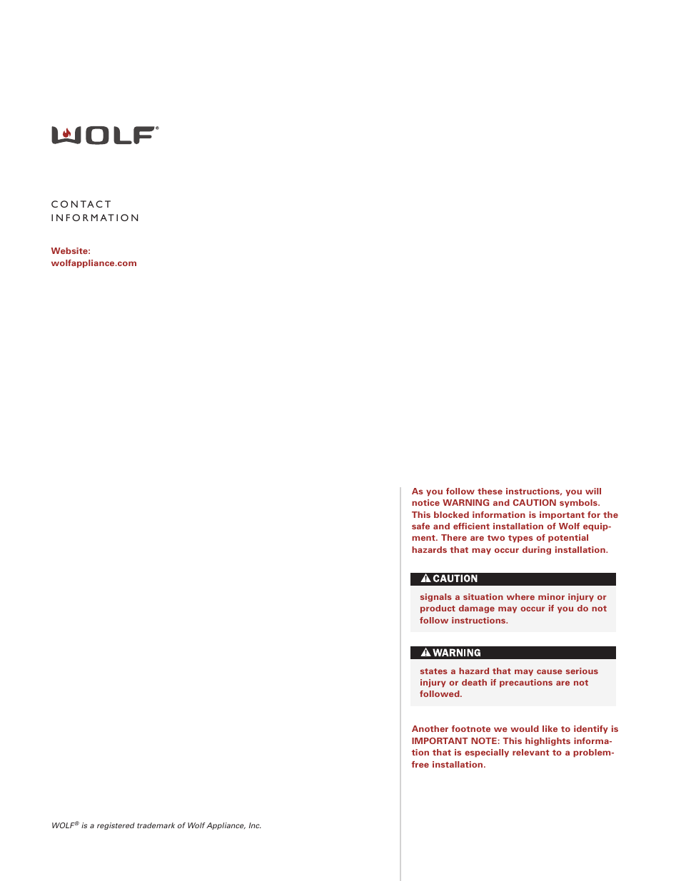 Wolf Induction s ICBCT30I User Manual | Page 4 / 88