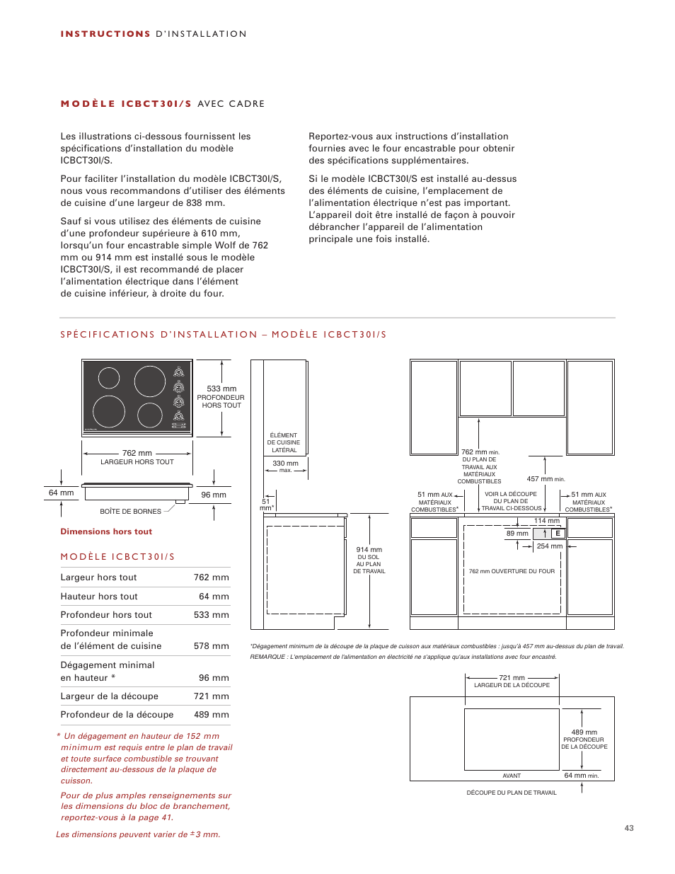 Wolf Induction s ICBCT30I User Manual | Page 43 / 88