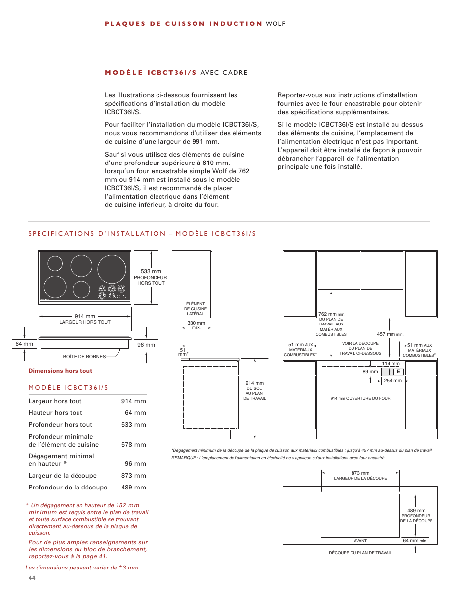Wolf Induction s ICBCT30I User Manual | Page 44 / 88