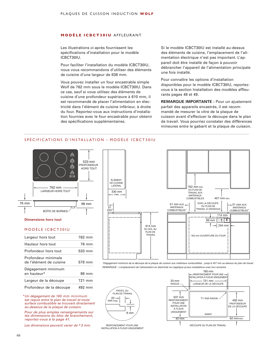 Wolf Induction s ICBCT30I User Manual | Page 46 / 88