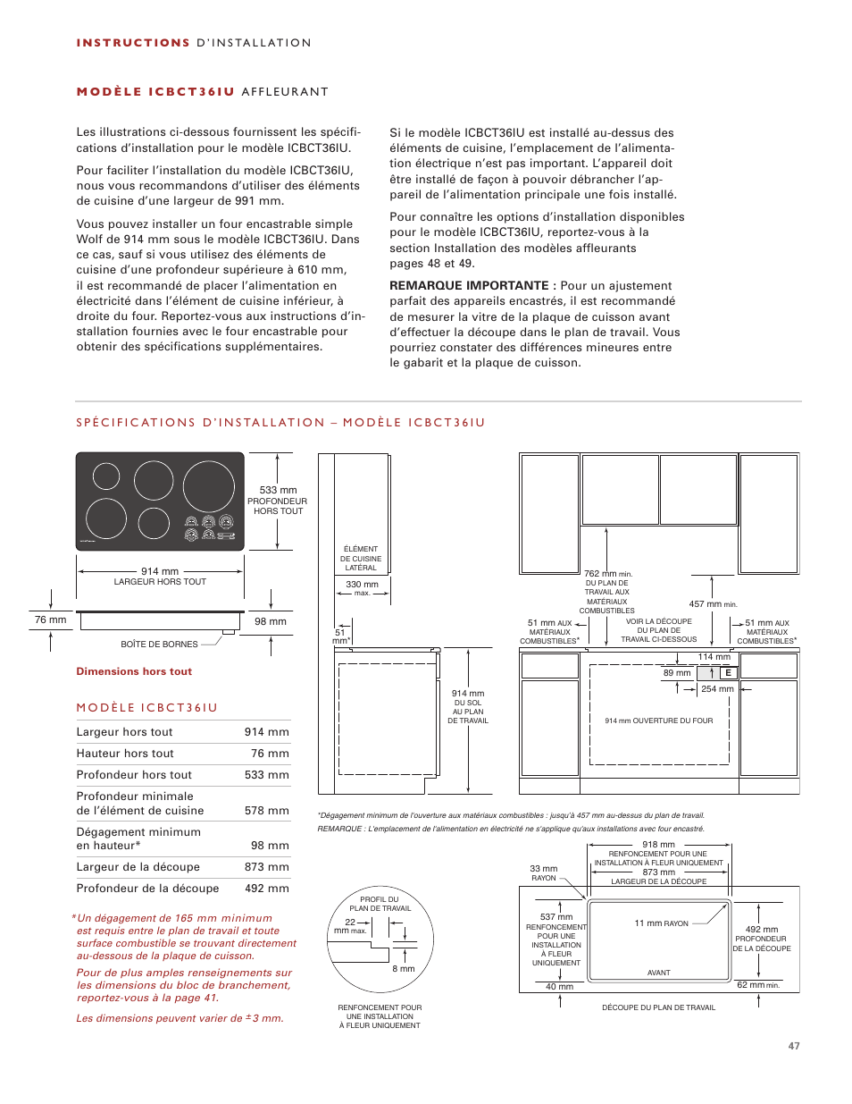 Wolf Induction s ICBCT30I User Manual | Page 47 / 88