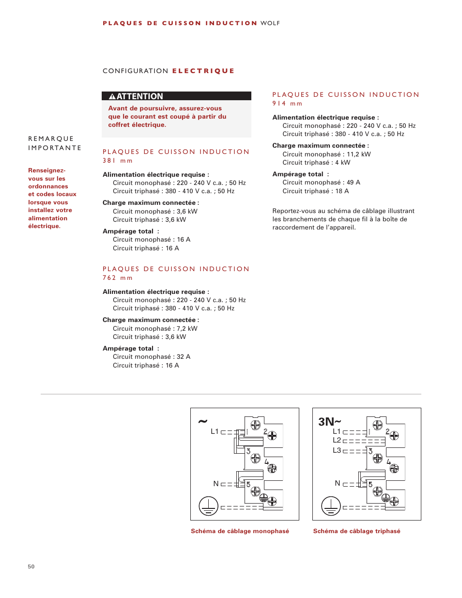 Wolf Induction s ICBCT30I User Manual | Page 50 / 88
