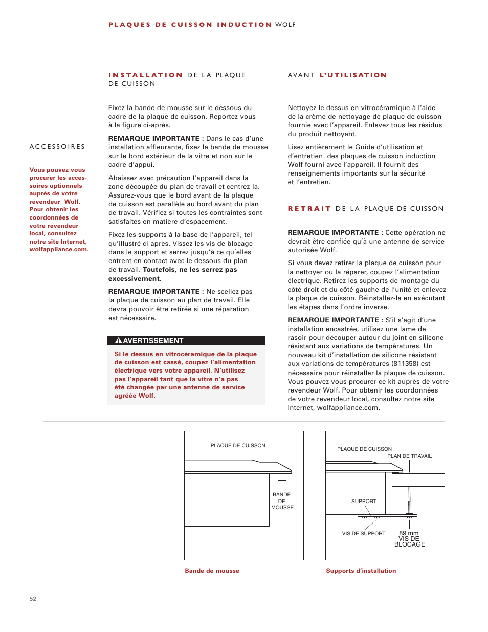 Wolf Induction s ICBCT30I User Manual | Page 52 / 88