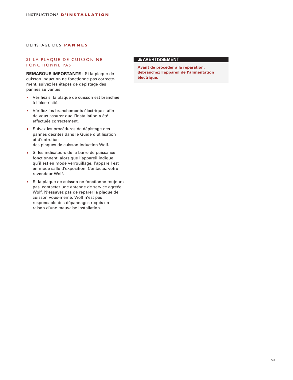 Wolf Induction s ICBCT30I User Manual | Page 53 / 88