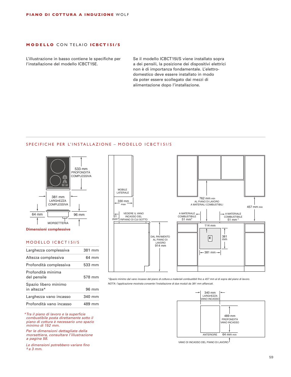 Wolf Induction s ICBCT30I User Manual | Page 59 / 88