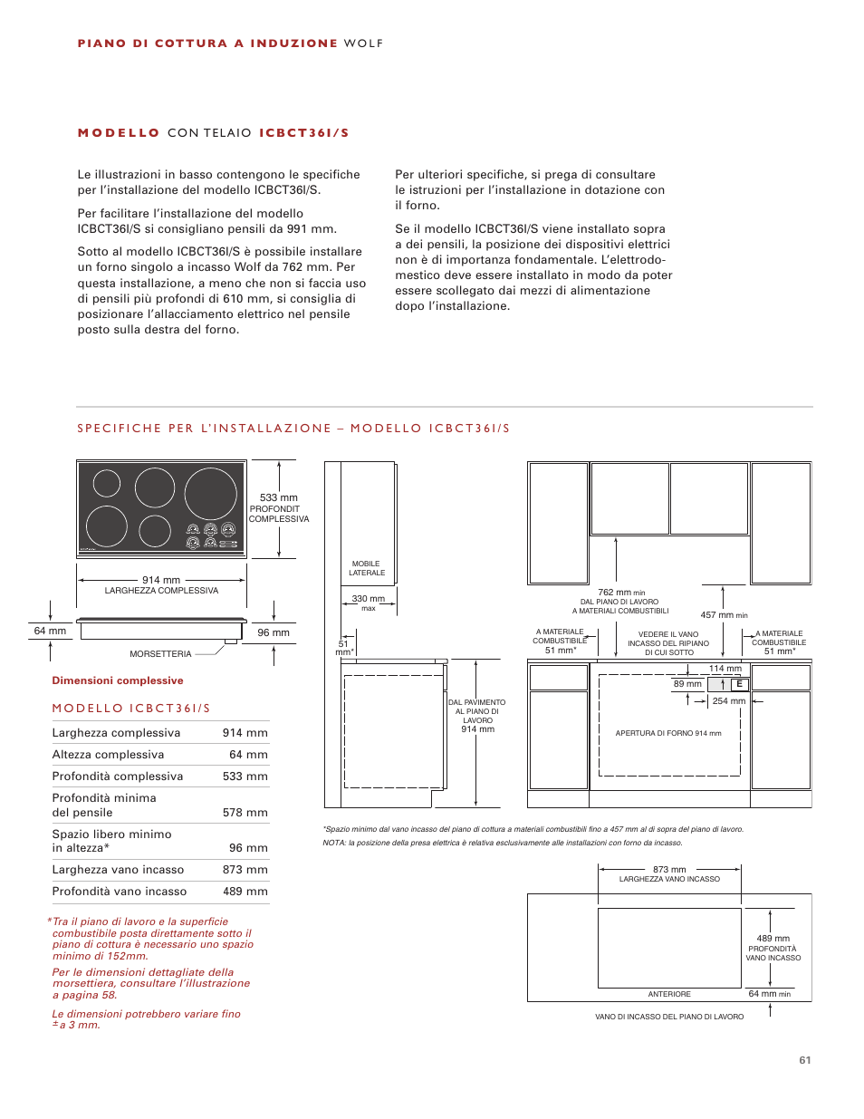 Wolf Induction s ICBCT30I User Manual | Page 61 / 88