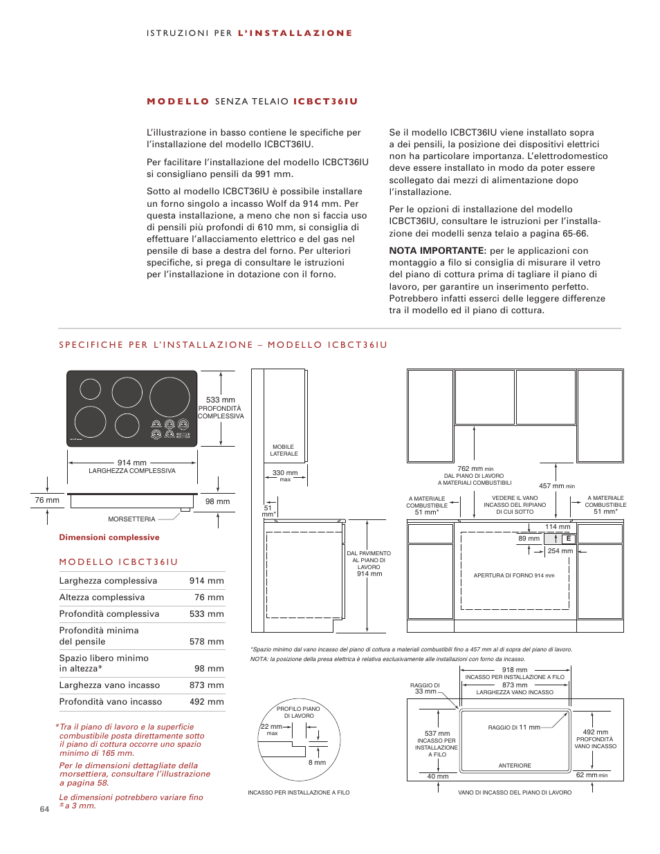 Wolf Induction s ICBCT30I User Manual | Page 64 / 88