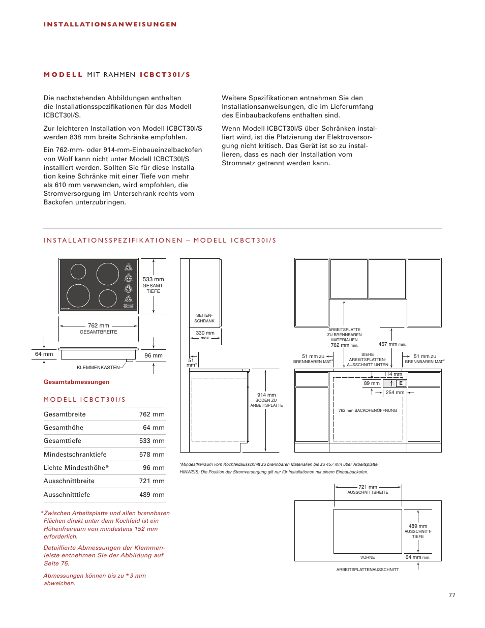 Wolf Induction s ICBCT30I User Manual | Page 77 / 88