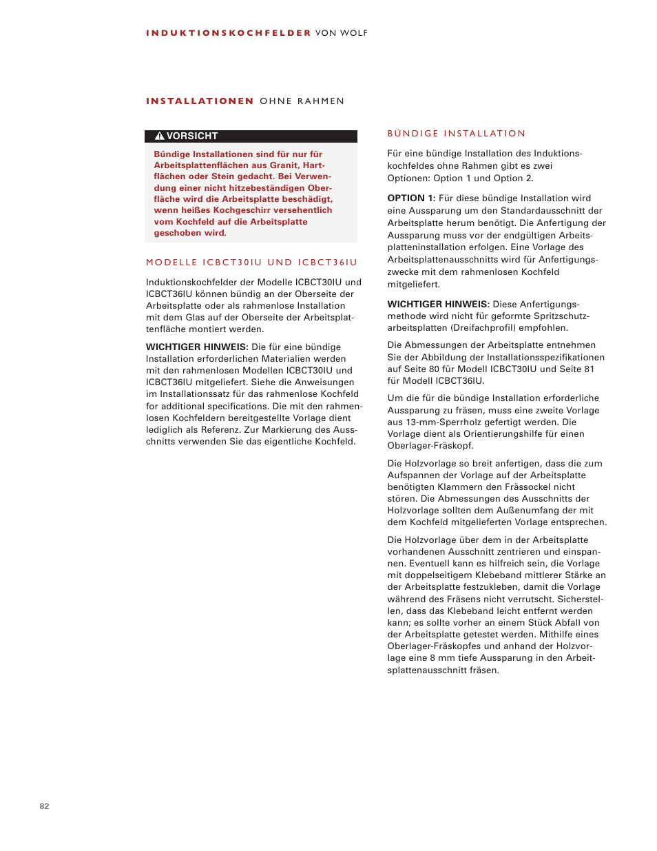 Wolf Induction s ICBCT30I User Manual | Page 82 / 88