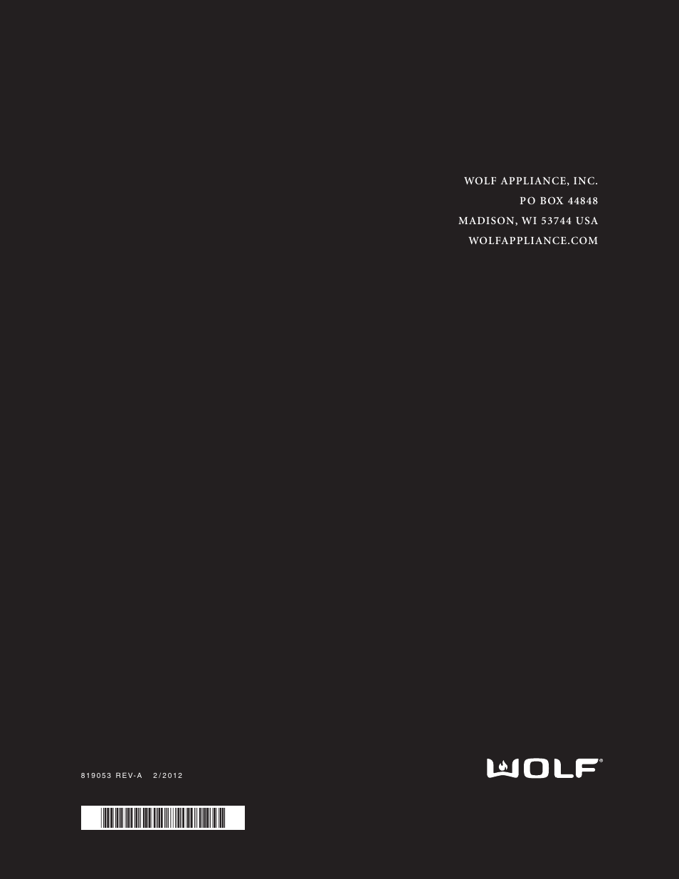 Wolf Induction s ICBCT30I User Manual | Page 88 / 88
