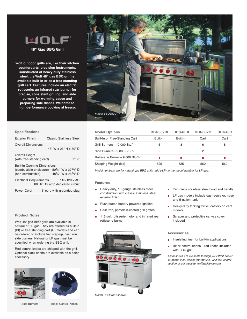 Wolf BBQ362BI User Manual | 1 page