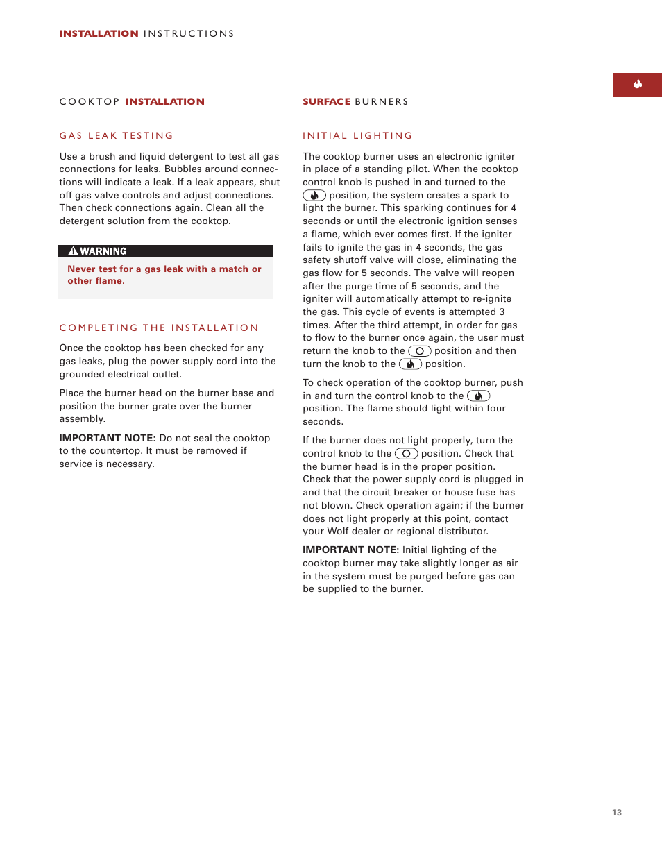 Wolf Multi-Function Cooktop User Manual | Page 12 / 63