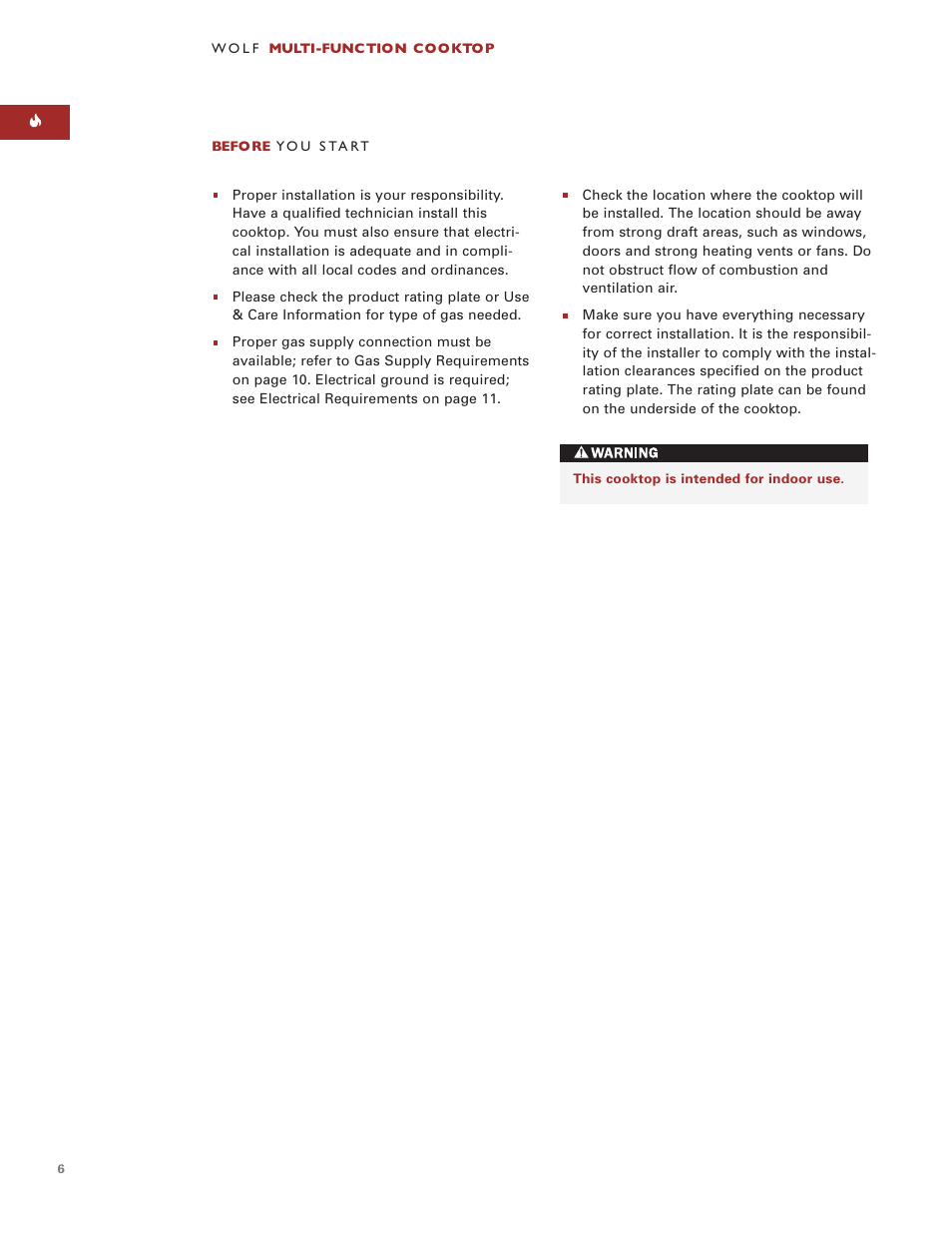 Wolf Multi-Function Cooktop User Manual | Page 5 / 63