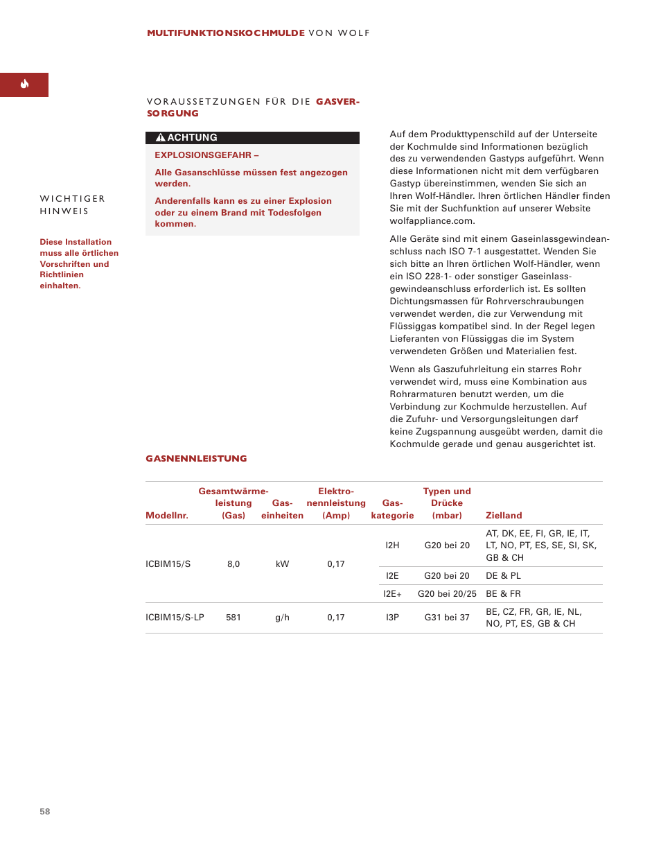 Wolf Multi-Function Cooktop User Manual | Page 57 / 63