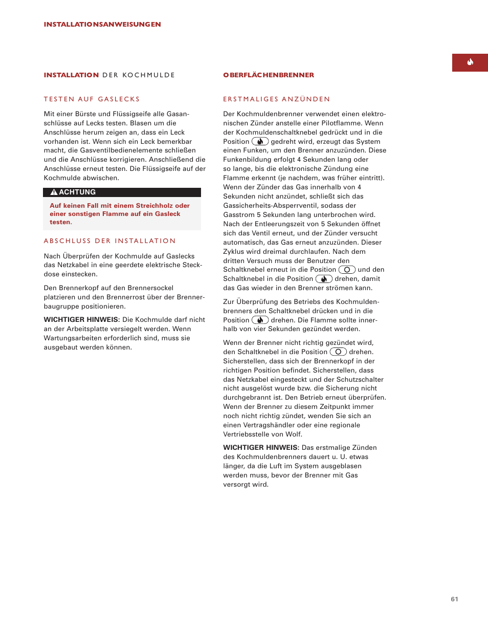 Wolf Multi-Function Cooktop User Manual | Page 60 / 63