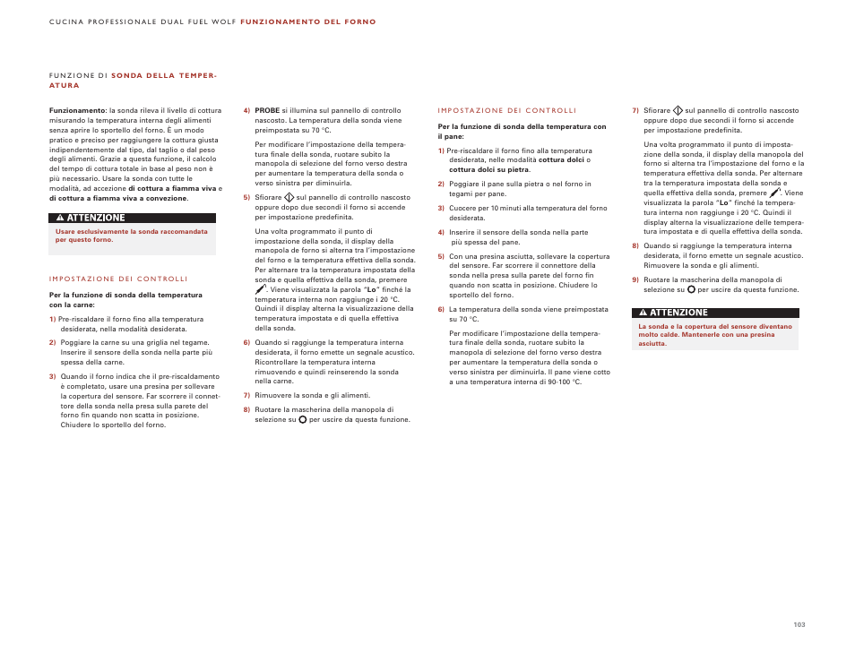 Wolf DUAL FUEL RANGES 105 User Manual | Page 103 / 140