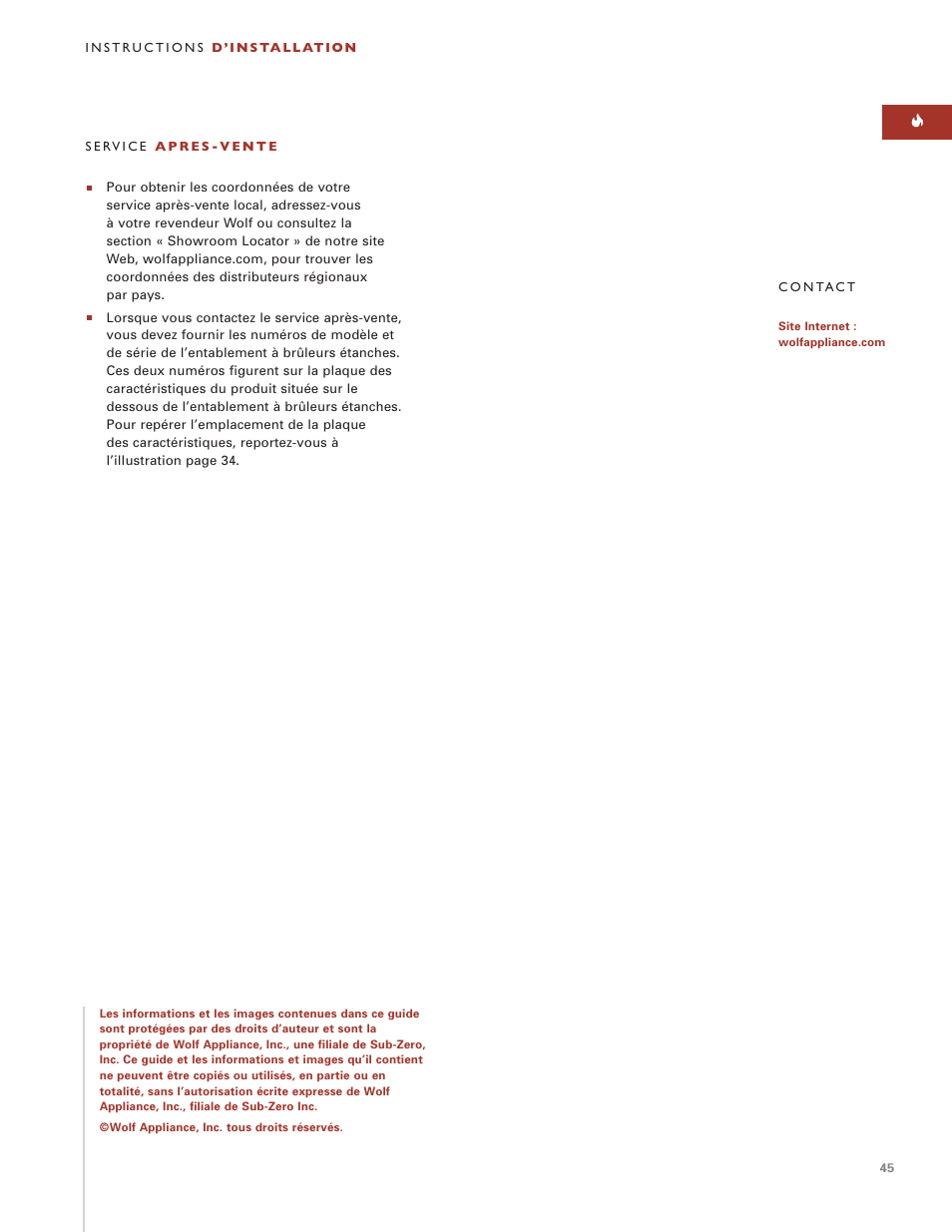 Wolf ICBSRT304 User Manual | Page 45 / 74