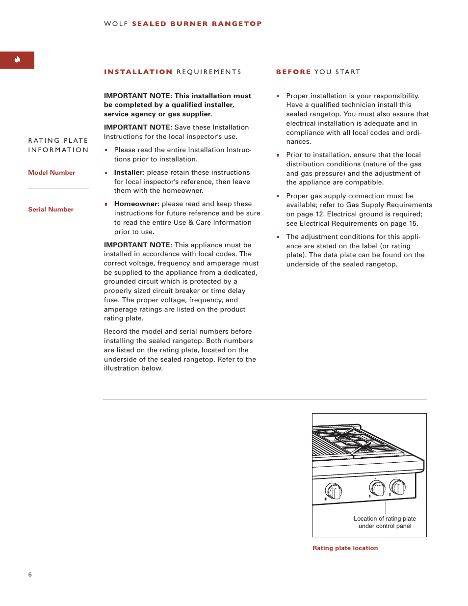 Wolf ICBSRT304 User Manual | Page 6 / 74