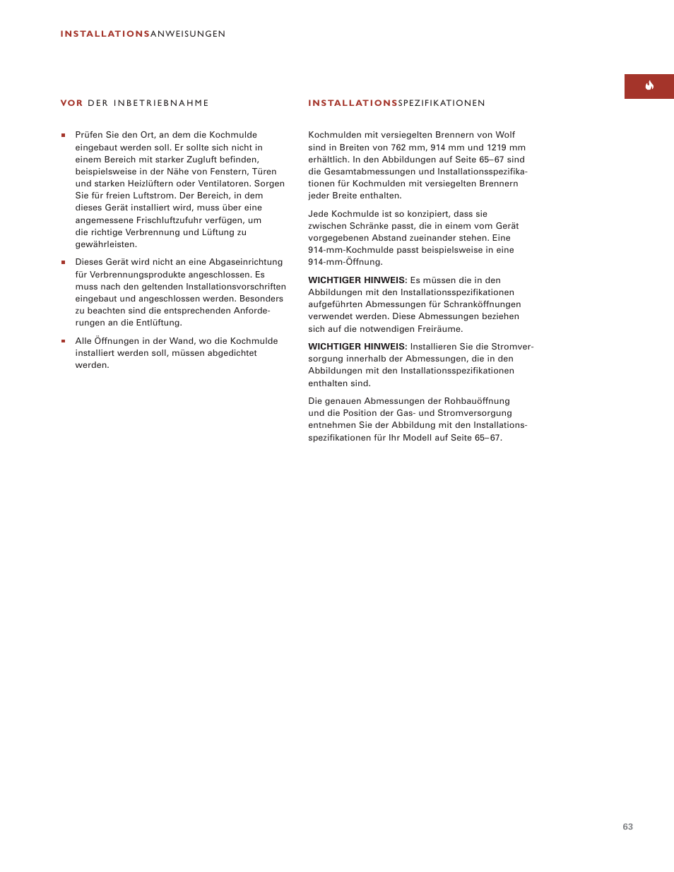 Wolf ICBSRT304 User Manual | Page 63 / 74