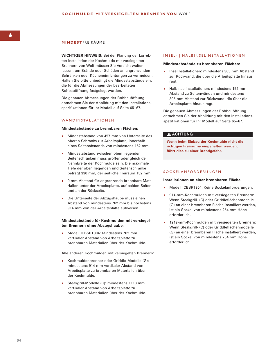 Wolf ICBSRT304 User Manual | Page 64 / 74