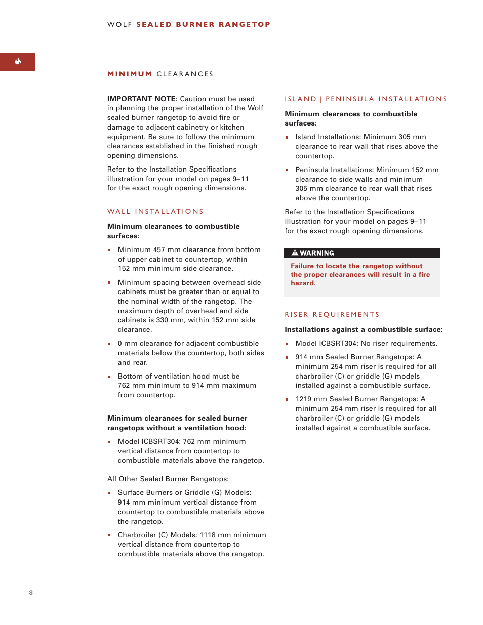Wolf ICBSRT304 User Manual | Page 8 / 74
