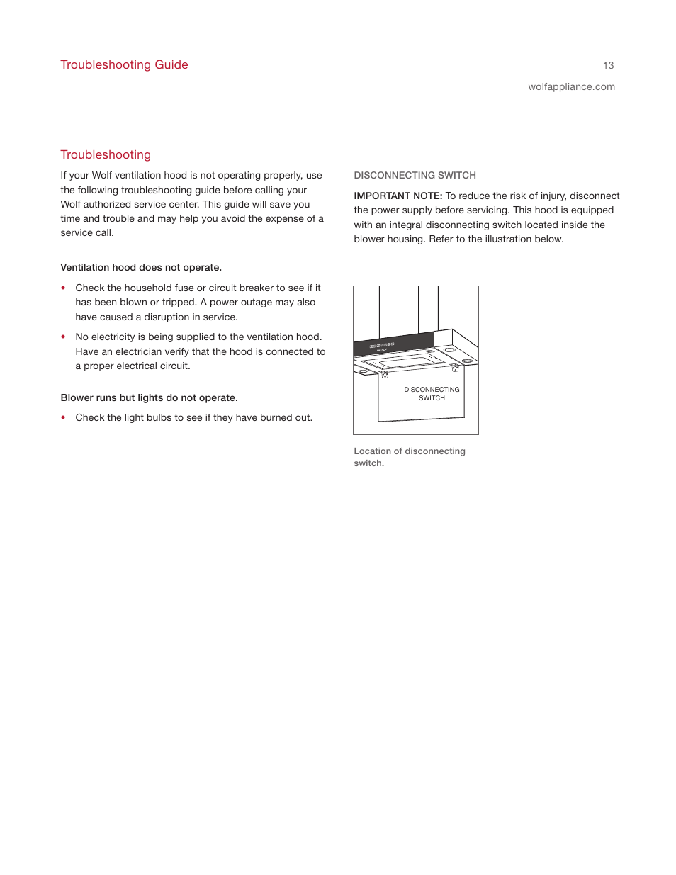 Wolf CTEWH45 User Manual | Page 13 / 16