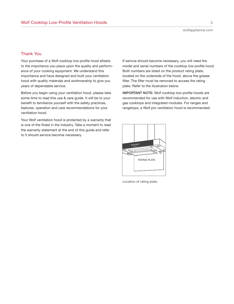 Wolf CTEWH45 User Manual | Page 3 / 16