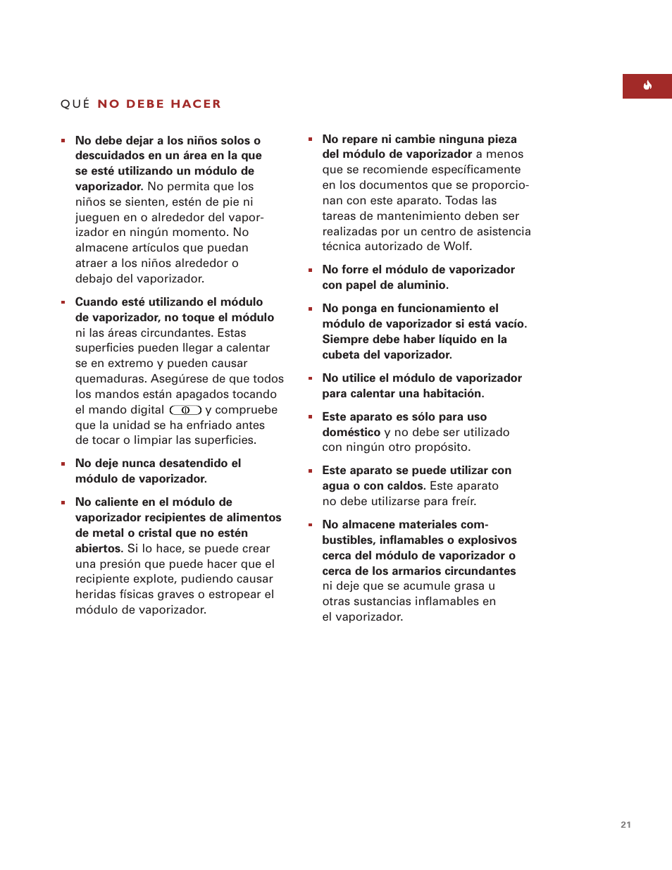 Wolf Steamer User Manual | Page 20 / 59