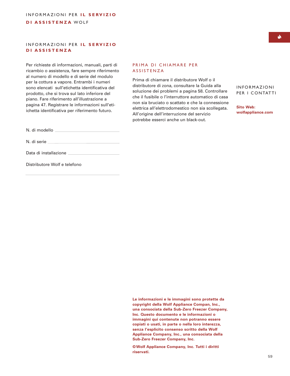 Wolf Steamer User Manual | Page 58 / 59