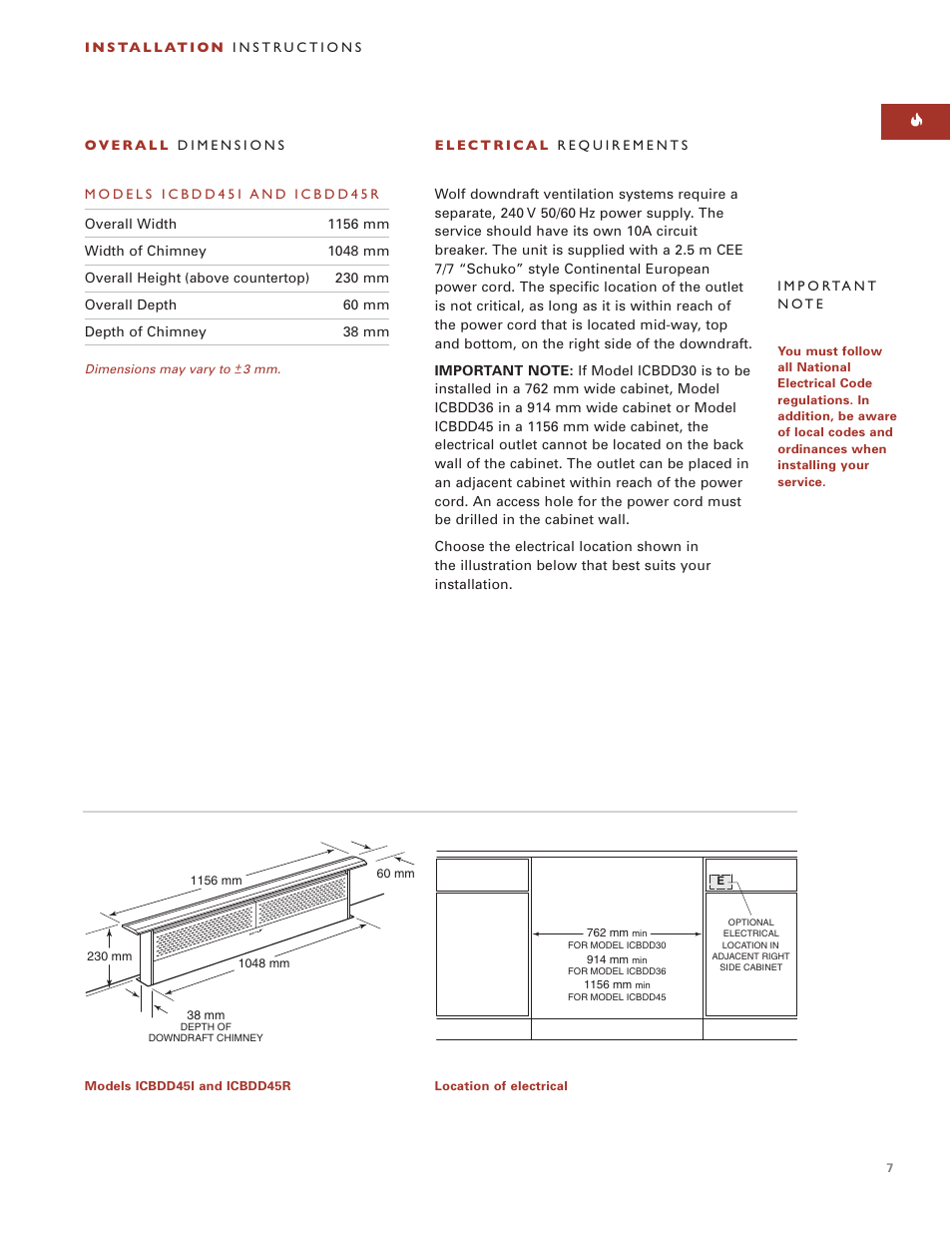 Wolf ICBDD30 User Manual | Page 7 / 74